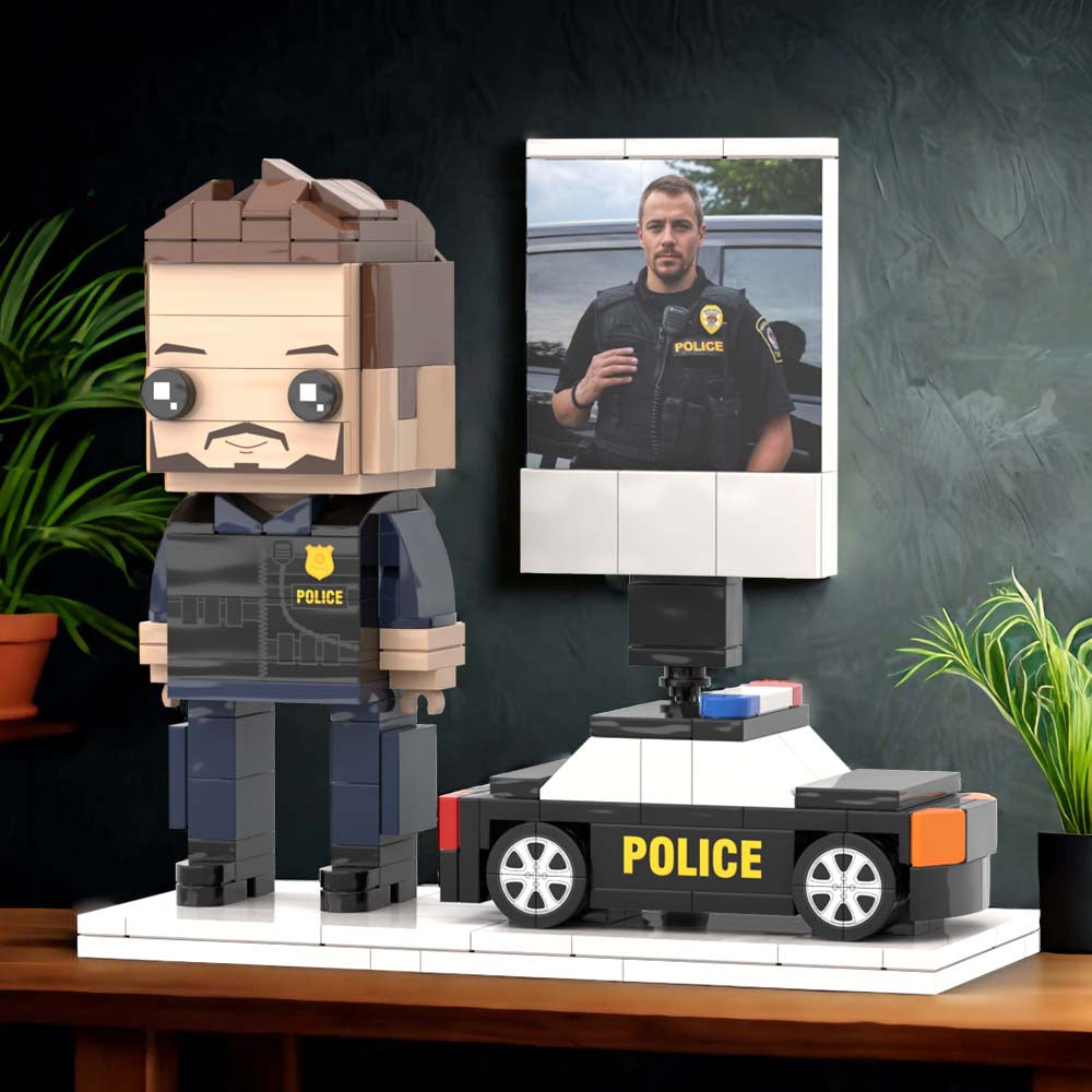 Gift for Police Customizable 1 Person Gift Full Body Custom Brick Figures Occupational Gift