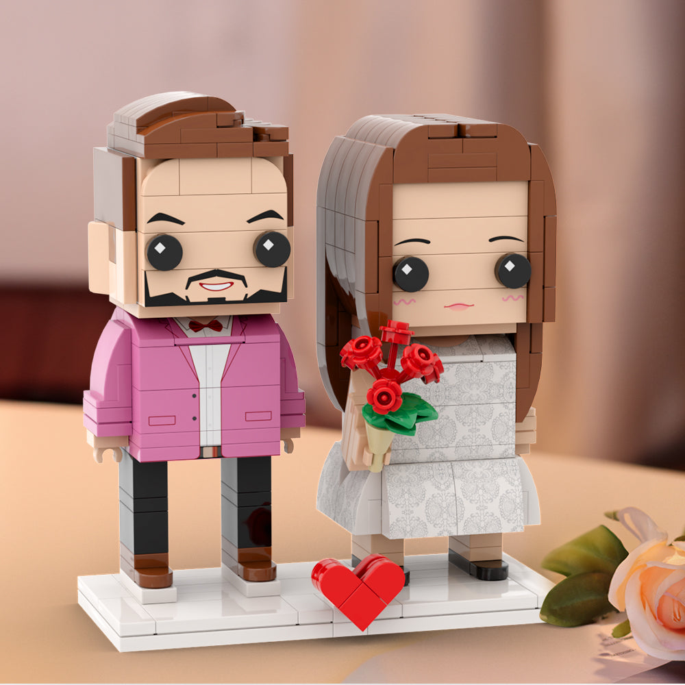 Couple Gift Present For Love Birds Customizable Fully Body 2 People Custom Brick Figures Universal Interlocking Plastic Toy Gift to Remember