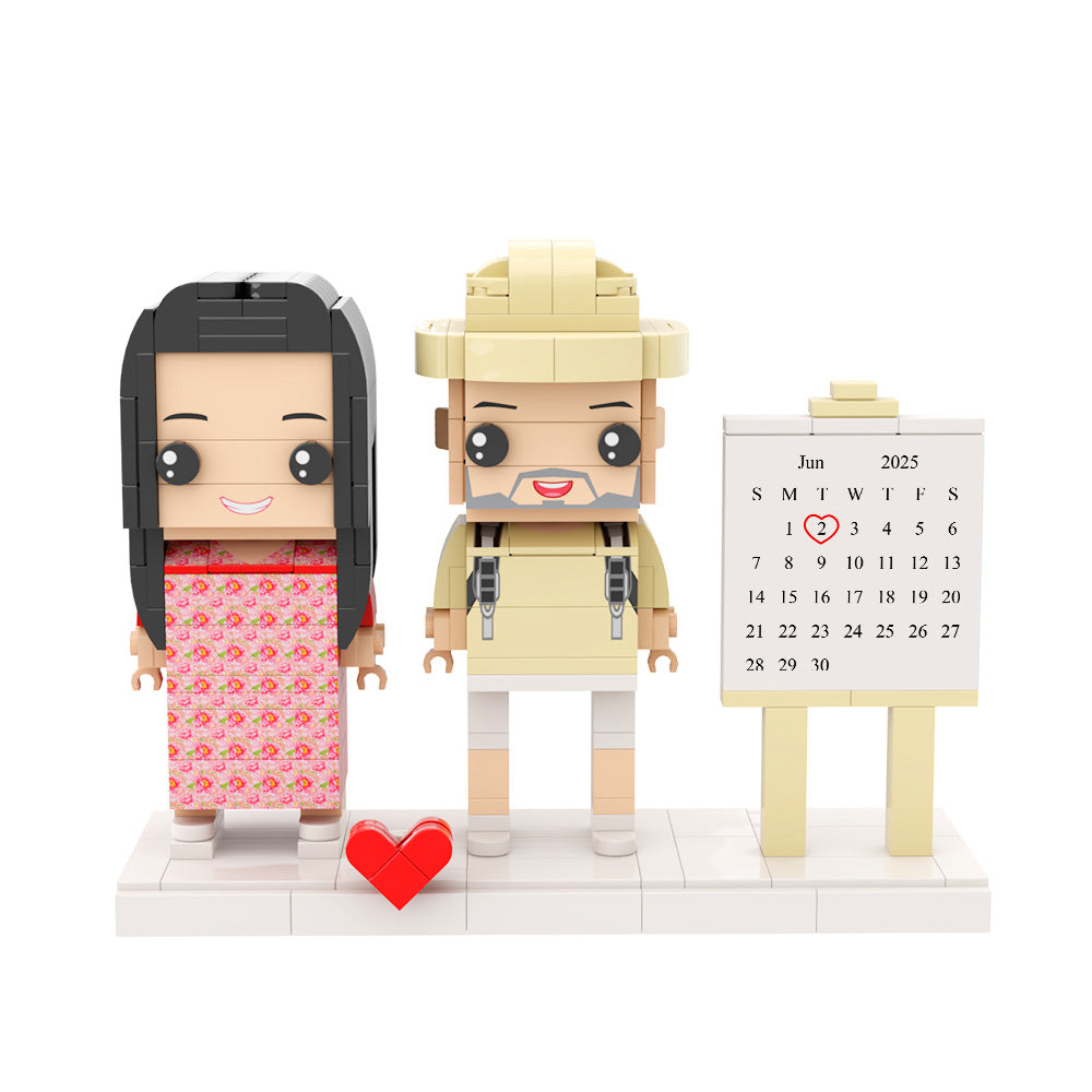 Personalized Calendar Brick Figure Significant Date Marker Gifts for Couples