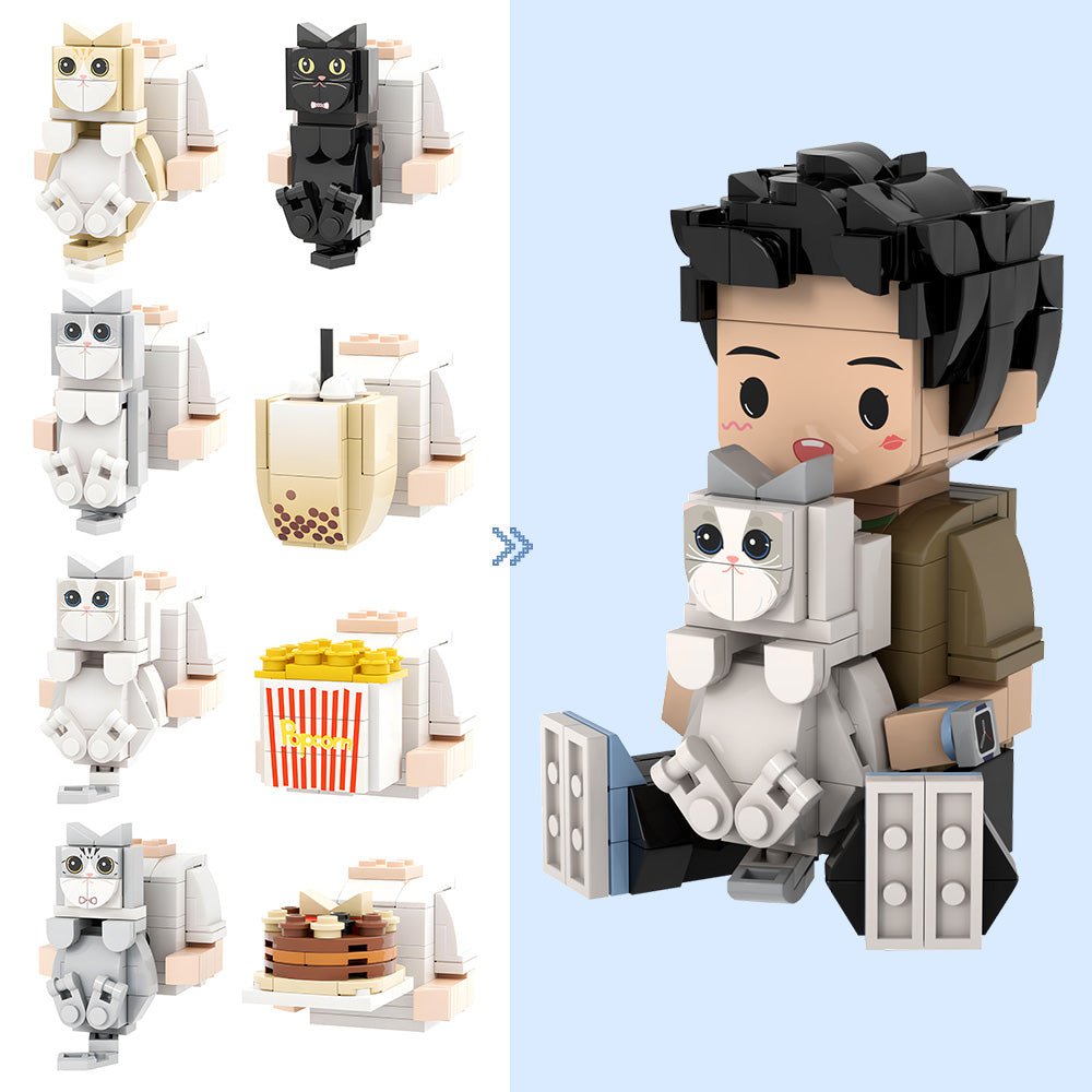 Custom Cute Brick Figures Personalized Sitting Brick Figures Universal Interlocking Plastic Toy Christmas Gift Ideas For 10 Year Old Boy