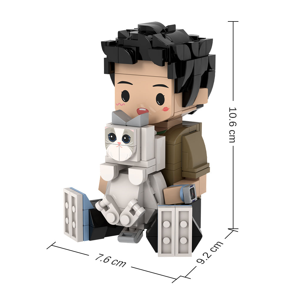 Custom Cute Brick Figures Personalized Sitting Brick Figures Universal Interlocking Plastic Toy Christmas Gift Ideas For 10 Year Old Boy