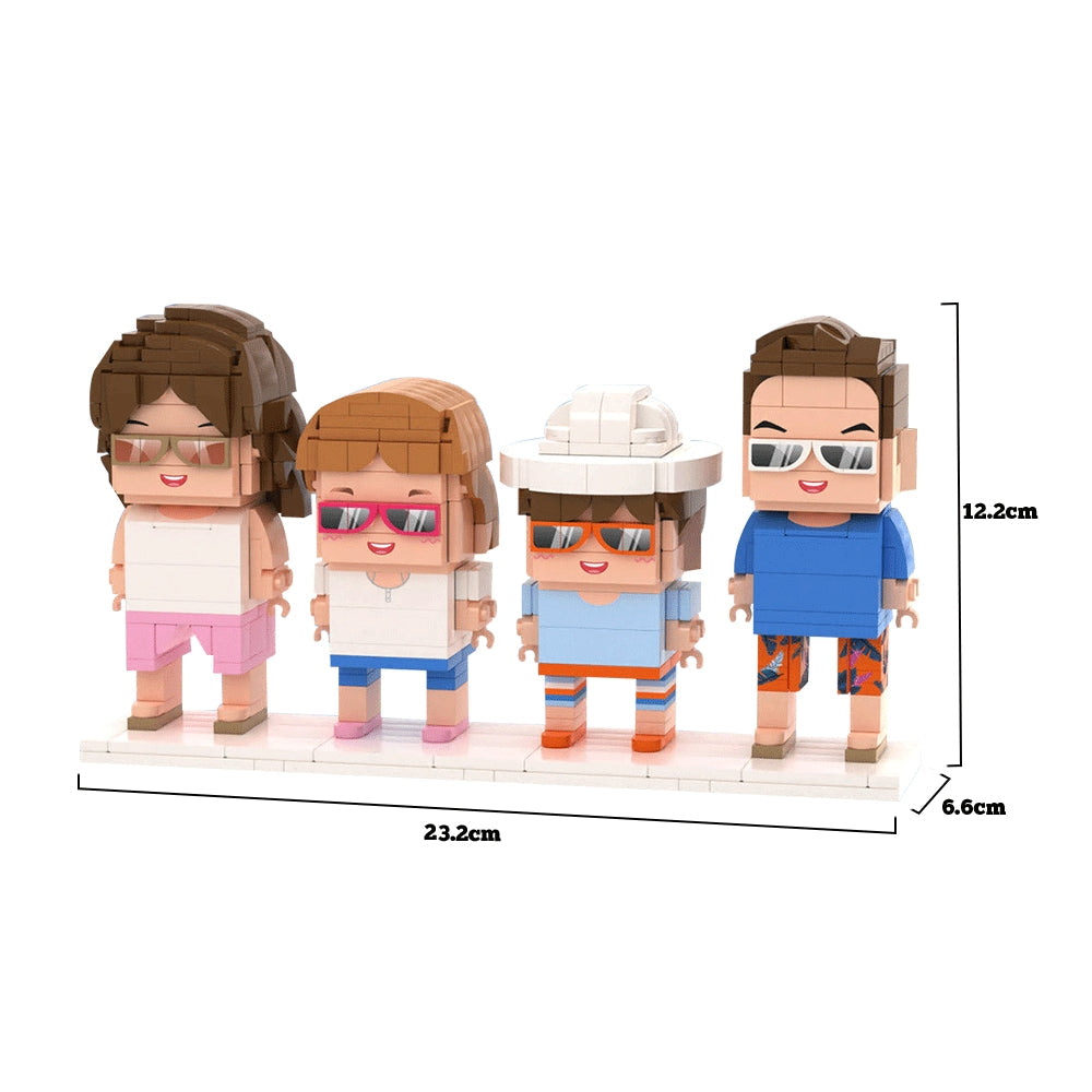 Christmas Gifts Full Body Custom Brick Figure 4 People Small Particle Block Toy Brick Me Figures Family