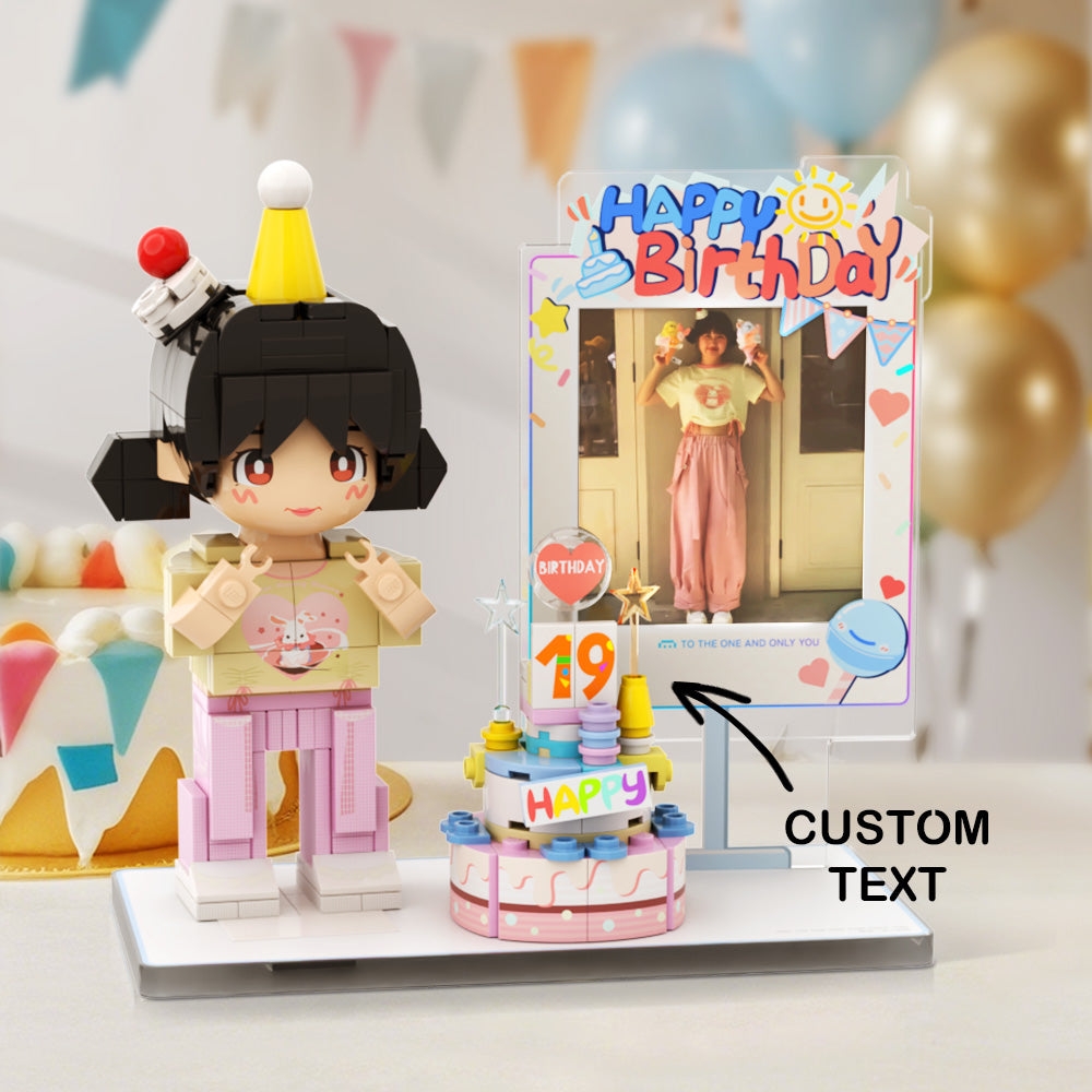Birthday Girl Full Body Universal Interlocking Plastic Toy Customizable 1 Person Small Particle Block Toy Gift For Birthday