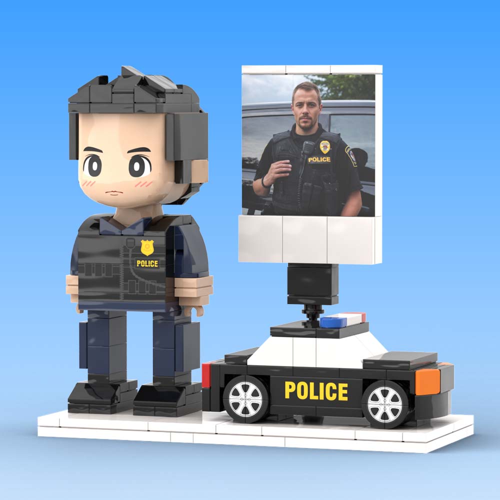 Gift for Police Customizable 1 Person Gift Full Body Custom Brick Figures Occupational Gift