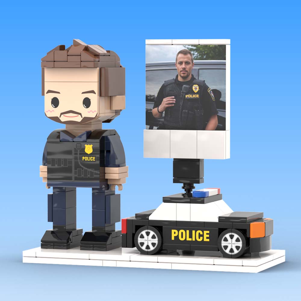 Gift for Police Customizable 1 Person Gift Full Body Custom Brick Figures Occupational Gift