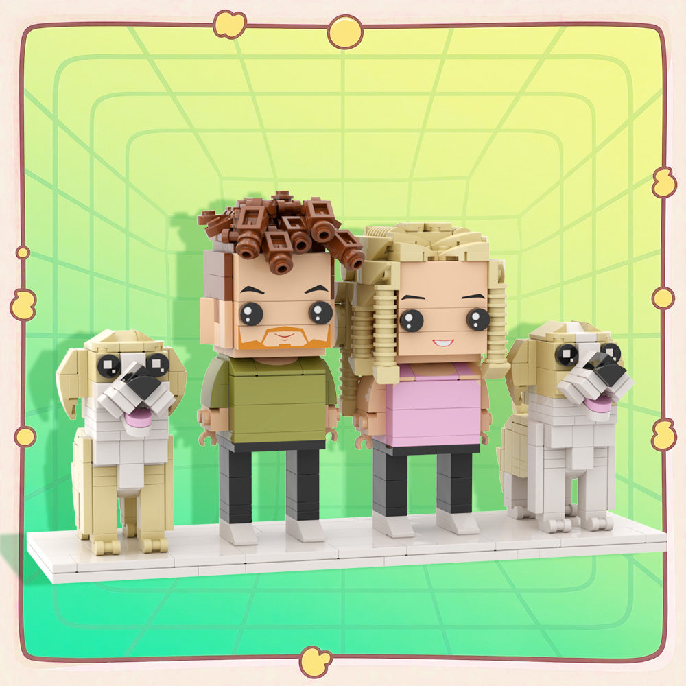 Personalized 1 People Fully Body People With Dog and Cat Pets Family Gifts