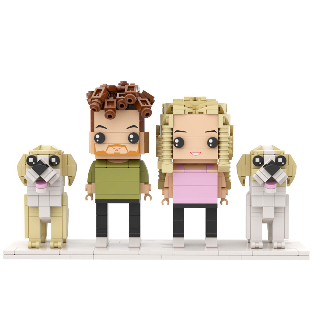 Personalized 1 People Fully Body People With Dog and Cat Pets Family Gifts