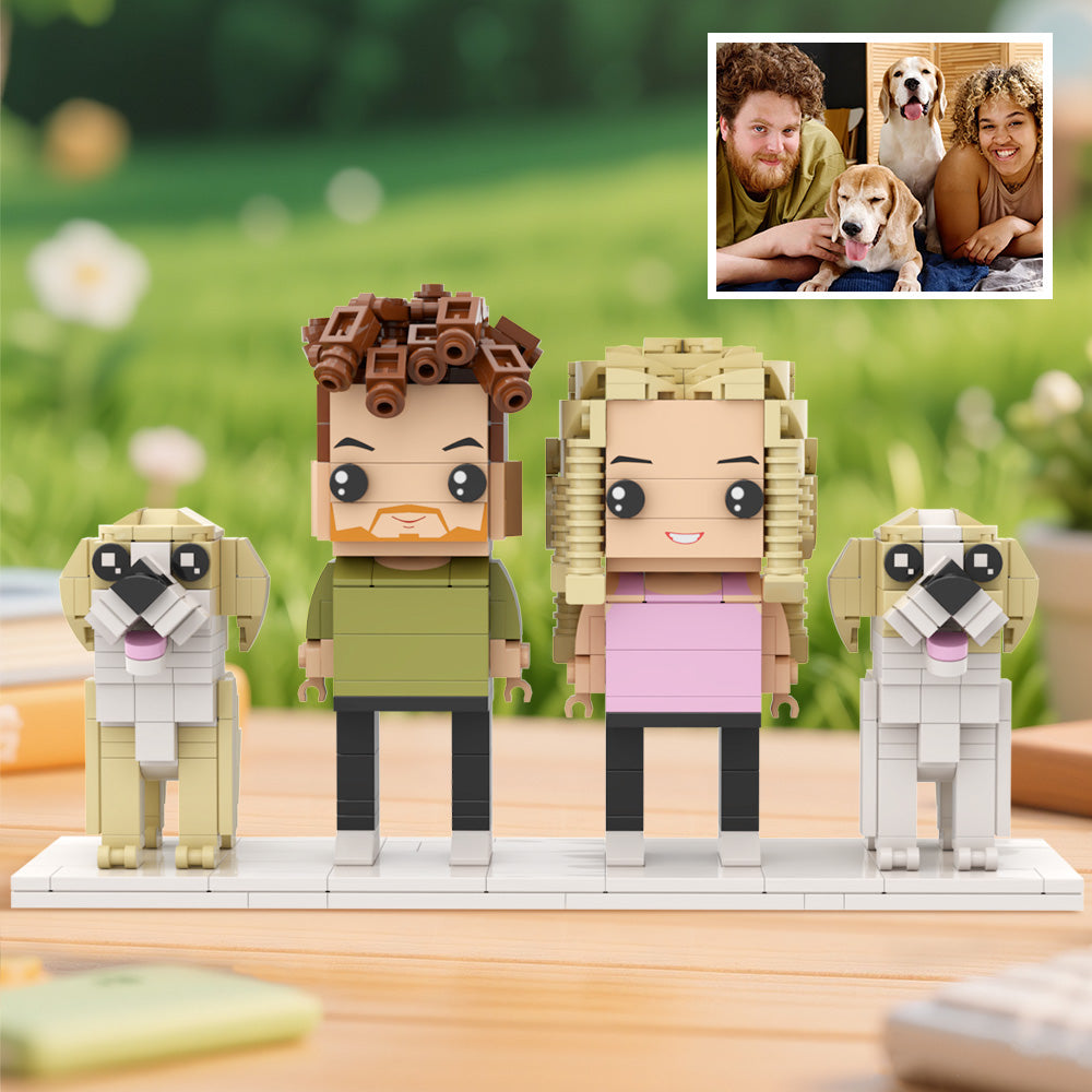 Personalized 1 People Fully Body People With Dog and Cat Pets Family Gifts