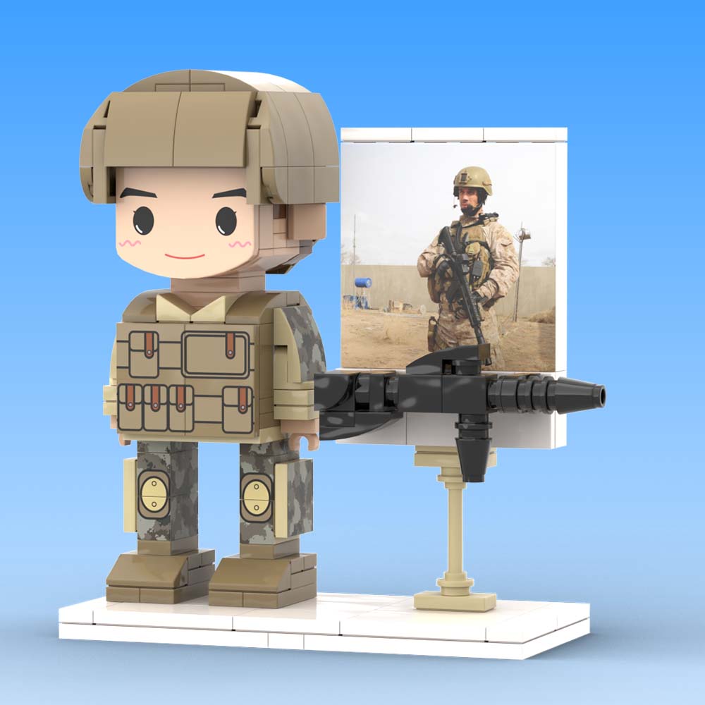 Gift for Soldier Customizable 1 Person Full Body Custom Brick Figures Occupational Gift
