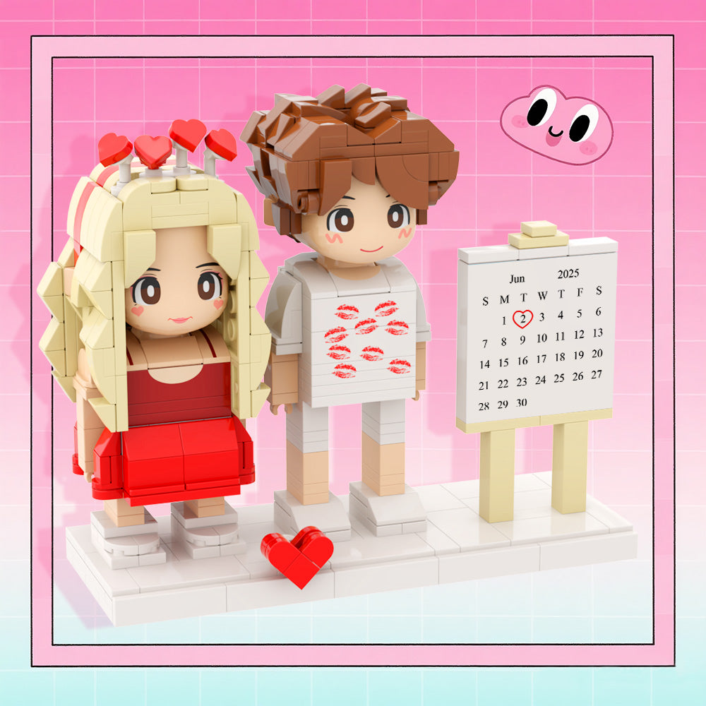 Personalized Calendar Brick Figure Significant Date Marker Gifts for Couples