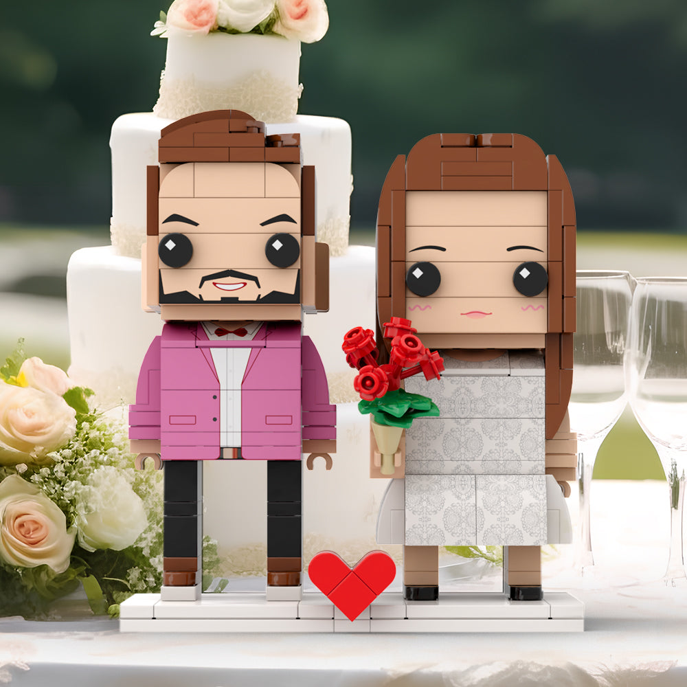 Couple Gift Present For Love Birds Customizable Fully Body 2 People Custom Brick Figures Universal Interlocking Plastic Toy Gift to Remember