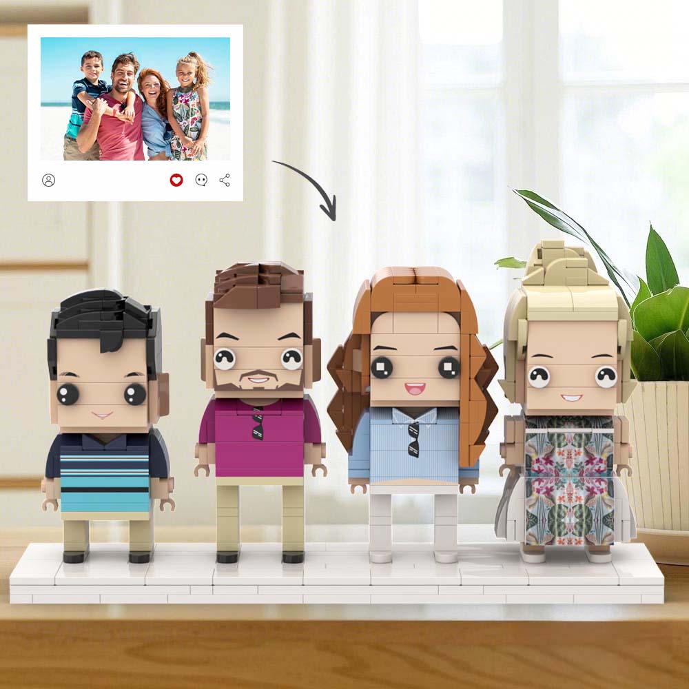 Gift For Family Full Body Customizable 4 People Custom Brick Figures Universal Interlocking Plastic Toy