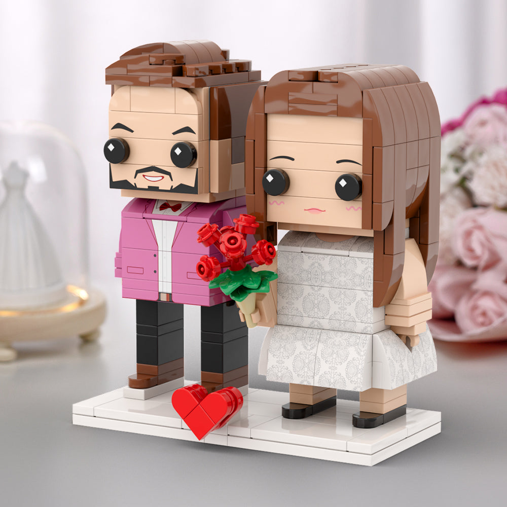 Couple Gift Present For Love Birds Customizable Fully Body 2 People Custom Brick Figures Universal Interlocking Plastic Toy Gift to Remember