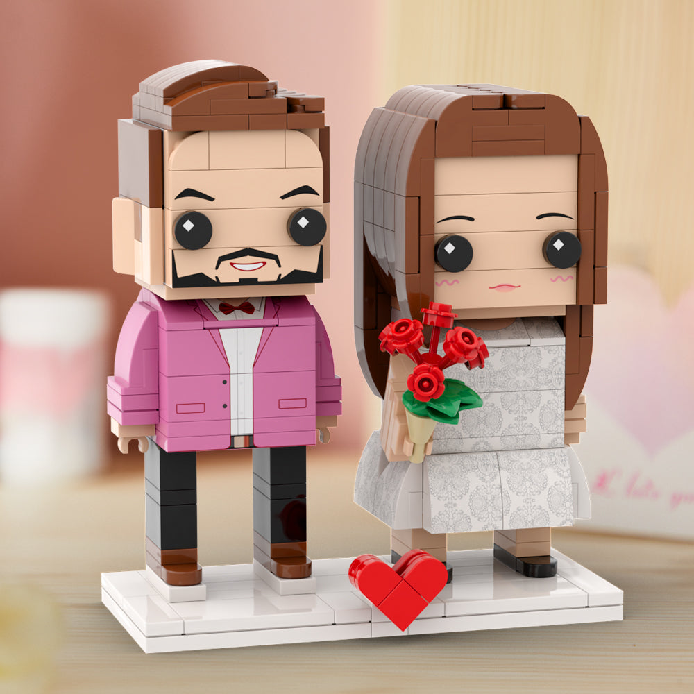 Couple Gift Present For Love Birds Customizable Fully Body 2 People Custom Brick Figures Universal Interlocking Plastic Toy Gift to Remember