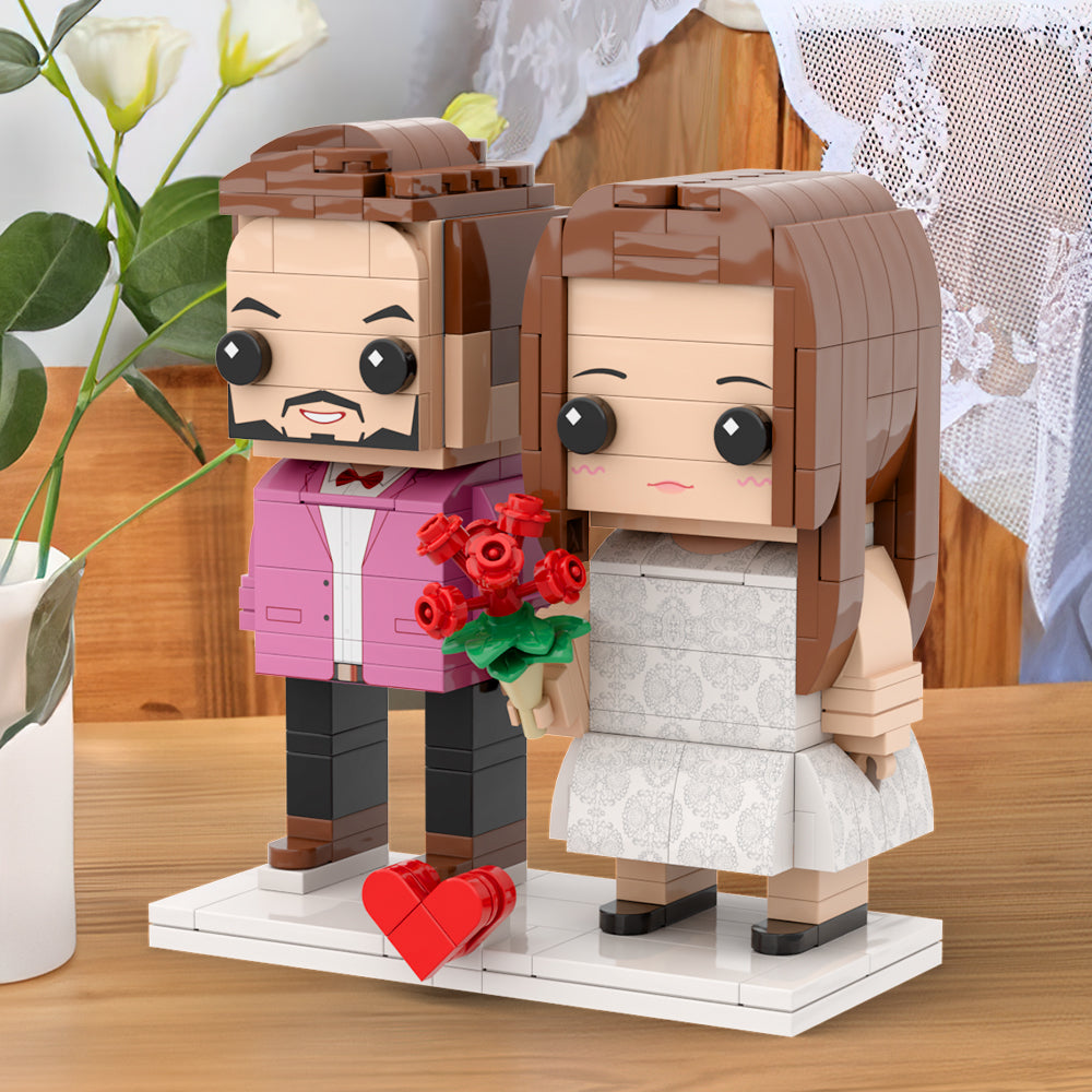 Couple Gift Present For Love Birds Customizable Fully Body 2 People Custom Brick Figures Universal Interlocking Plastic Toy Gift to Remember
