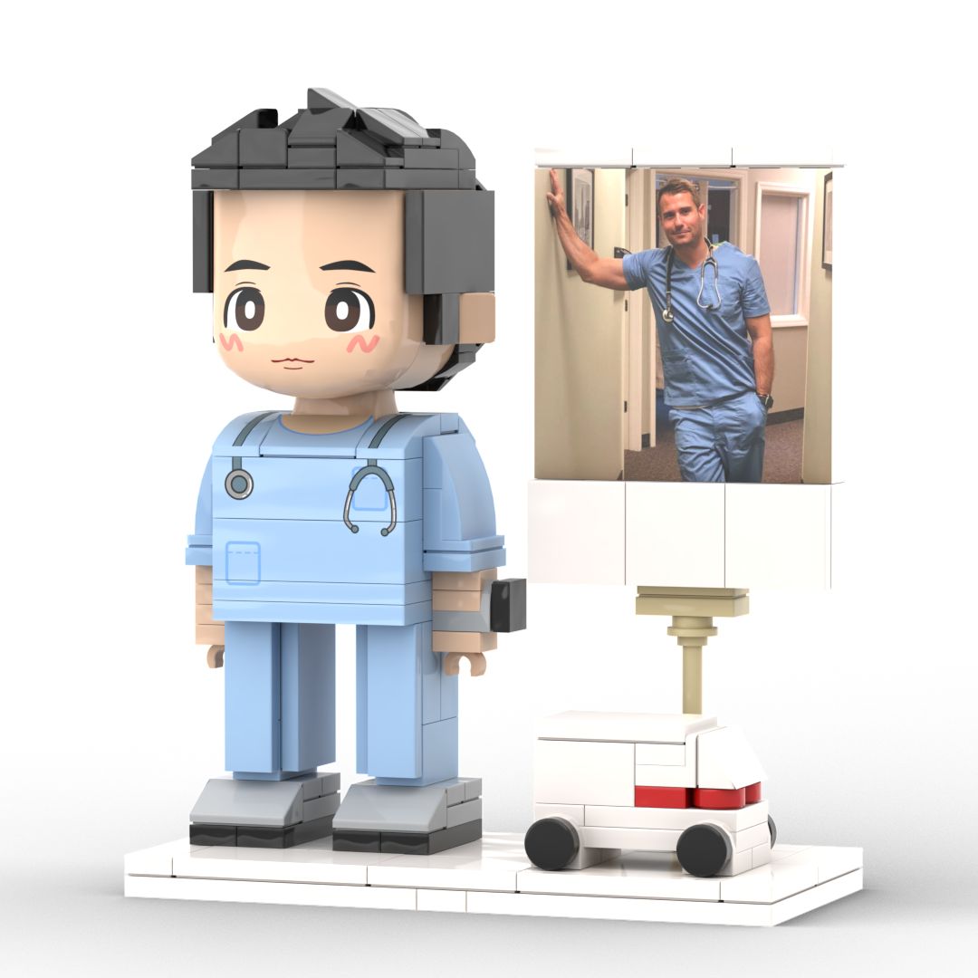 Gift for Police Customizable 1 Person Gift Full Body Custom Brick Figures Occupational Gift
