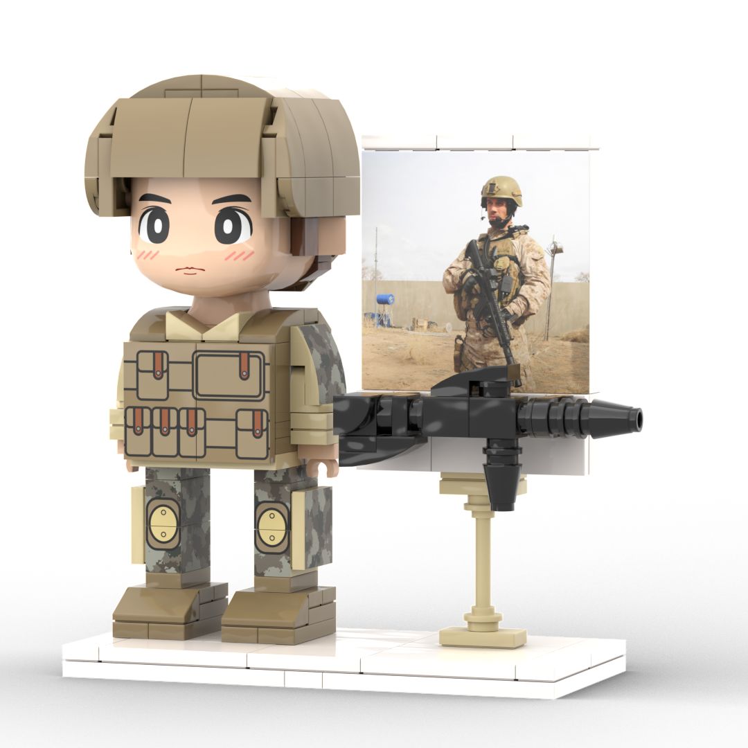 Gift for Soldier Customizable 1 Person Full Body Custom Brick Figures Occupational Gift