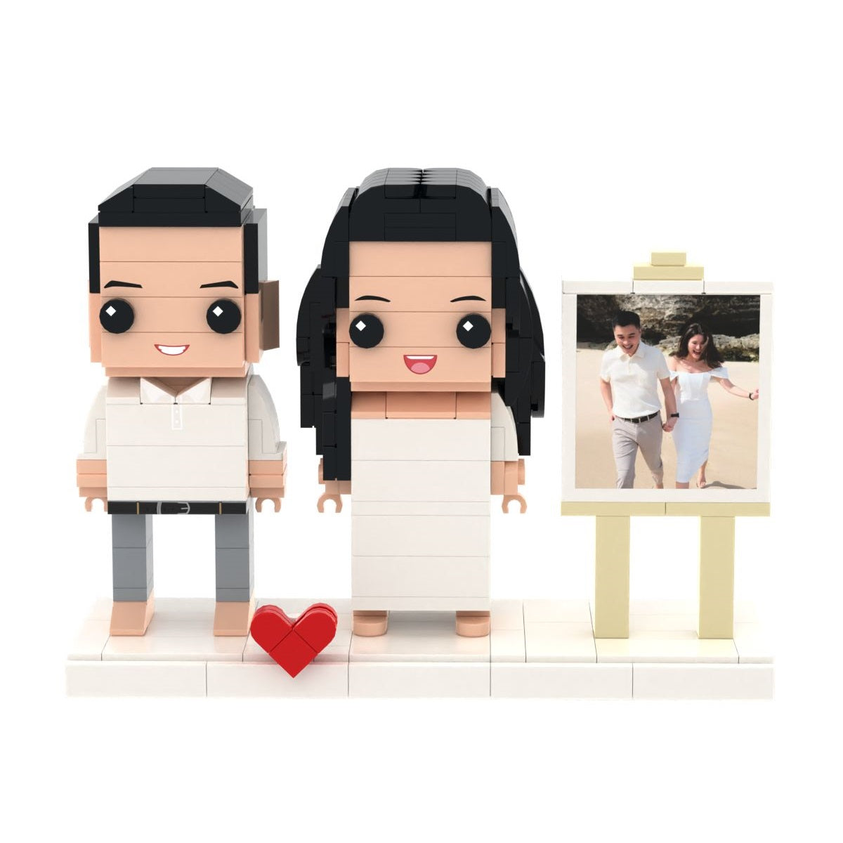 Customizable 2 People Full Body Photo Frame Custom Cute Brick Figures Anniversary Gifts