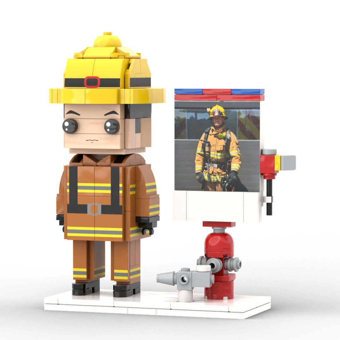 Gift for Police Customizable 1 Person Gift Full Body Custom Brick Figures Occupational Gift