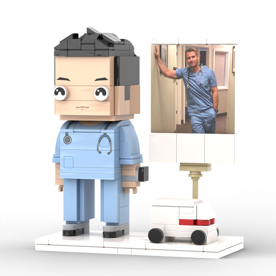 Firefighter Gift Customizable 1 Person Gift Full Body Custom Brick Figures Occupational Gift