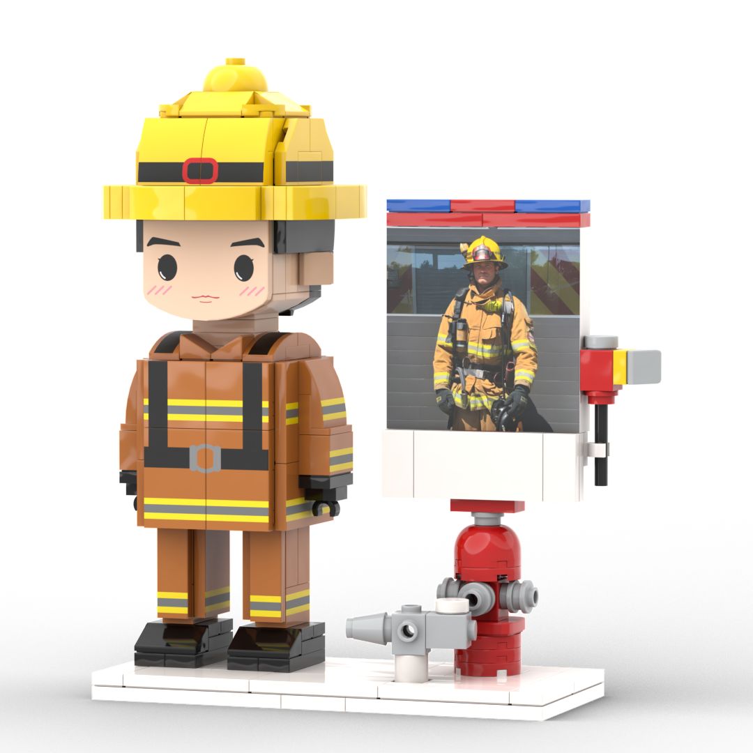Gift for Police Customizable 1 Person Gift Full Body Custom Brick Figures Occupational Gift