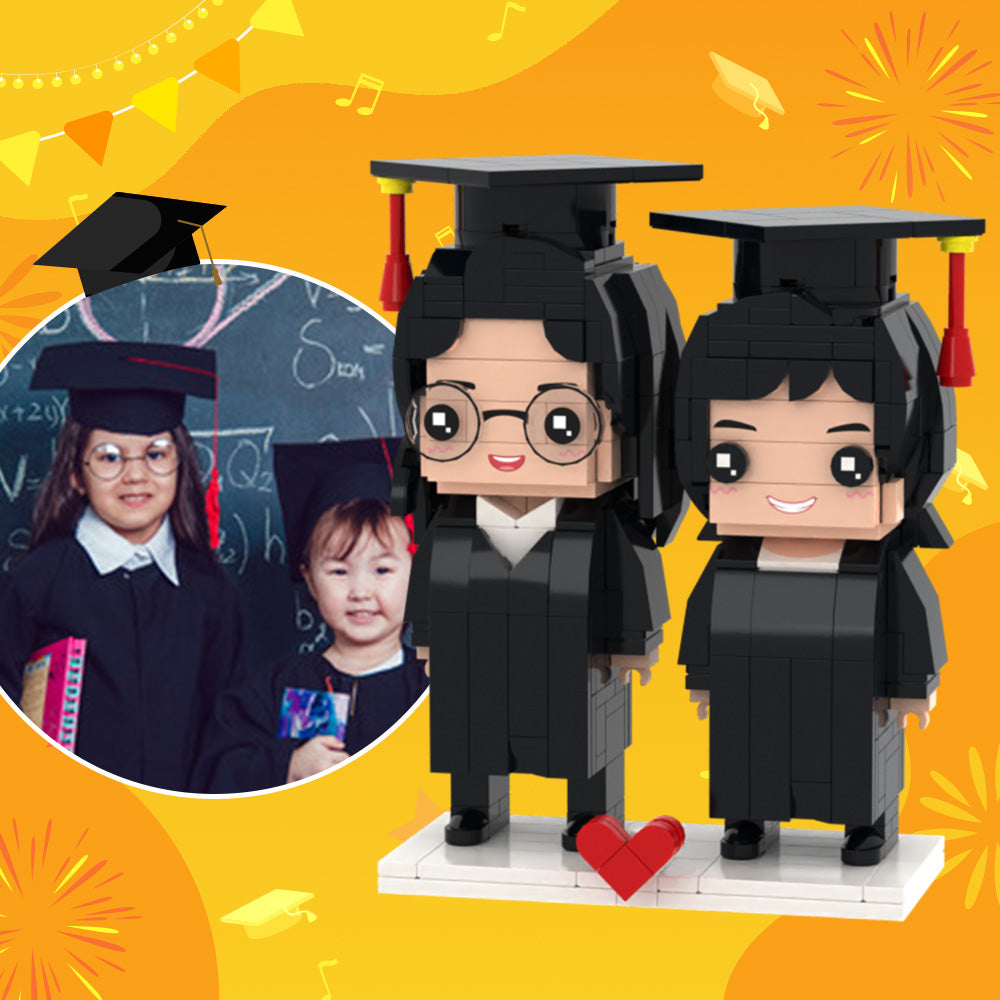 Graduation Gift for Kids Customizable Fully Body 2 People Graduation Gift Ideas For Guys Custom Brick Figures Children and Friends Brick Figures