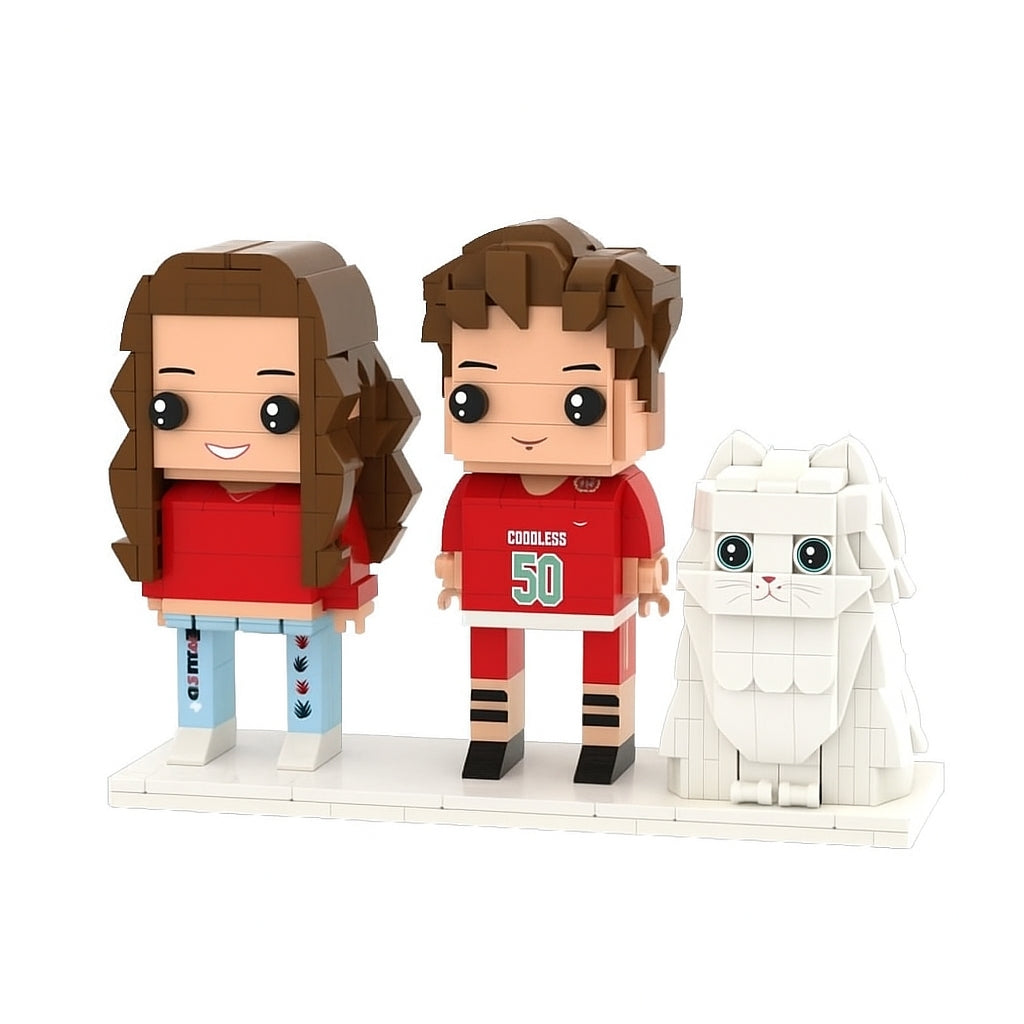 Personalized 1 People Fully Body People With Dog and Cat Pets Family Gifts