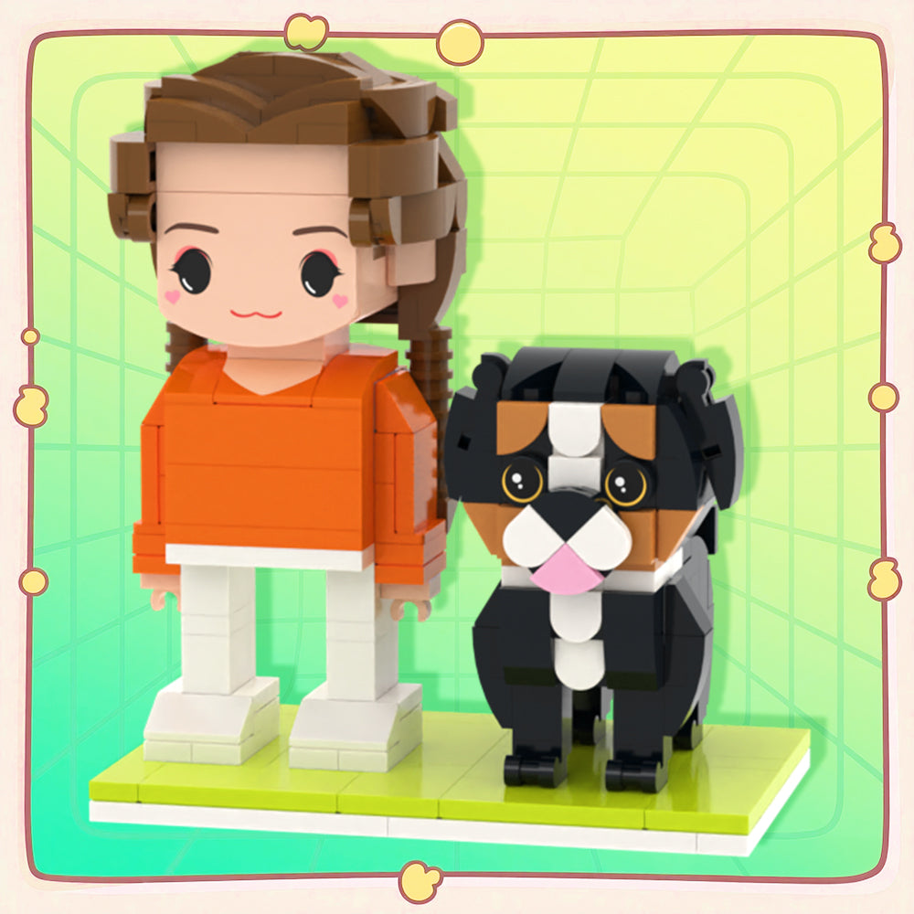 Personalized 1 People Fully Body People With Dog and Cat Pets Family Gifts