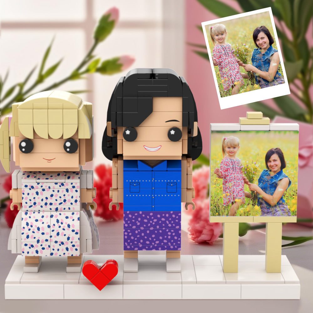 Custom Brick Figures for Mom Personalized Full Body 2 Person Mother's Day Keepsake