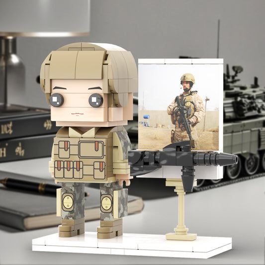 Gift for Soldier Customizable 1 Person Full Body Custom Brick Figures Occupational Gift