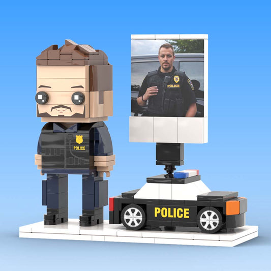 Gift for Police Customizable 1 Person Gift Full Body Custom Brick Figures Occupational Gift