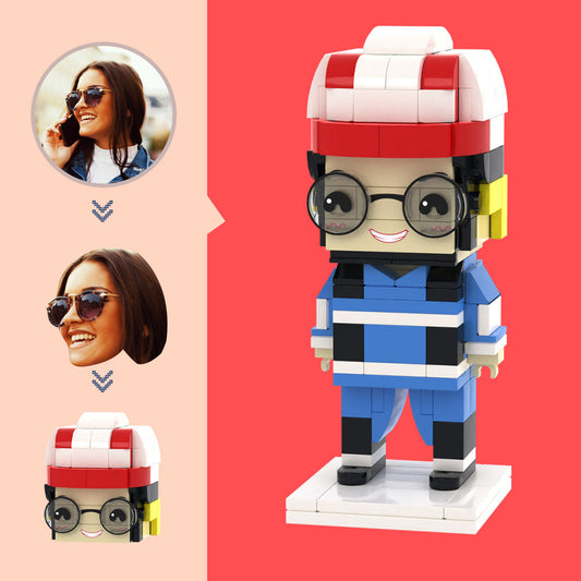 Customized Head Engineer Figures Small Particle Block Toy Customizable Brick Art Gifts Occupational Gift