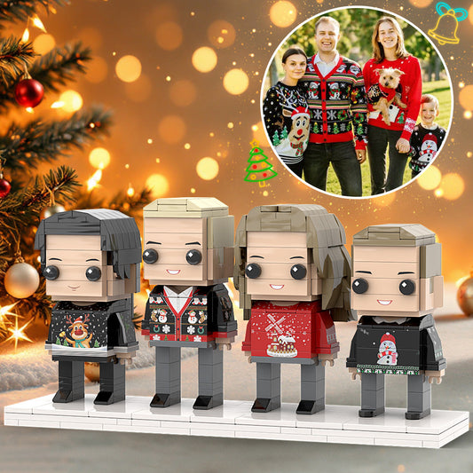 Christmas Gifts Full Body Custom Brick Figure 4 People Small Particle Block Toy Brick Me Figures Family