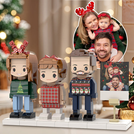 Gifts for Family Full Body Customizable 3 People Custom Brick Figures Universal Interlocking Plastic Toy Perfect For Christmas Gift Exchange Themes