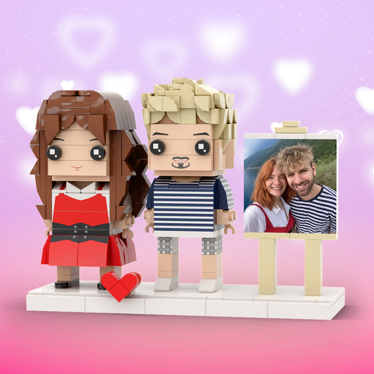 Couple Gifts Full Body Customizable 2 People Photo Frame Custom Cute Brick Figures Small Particle Block